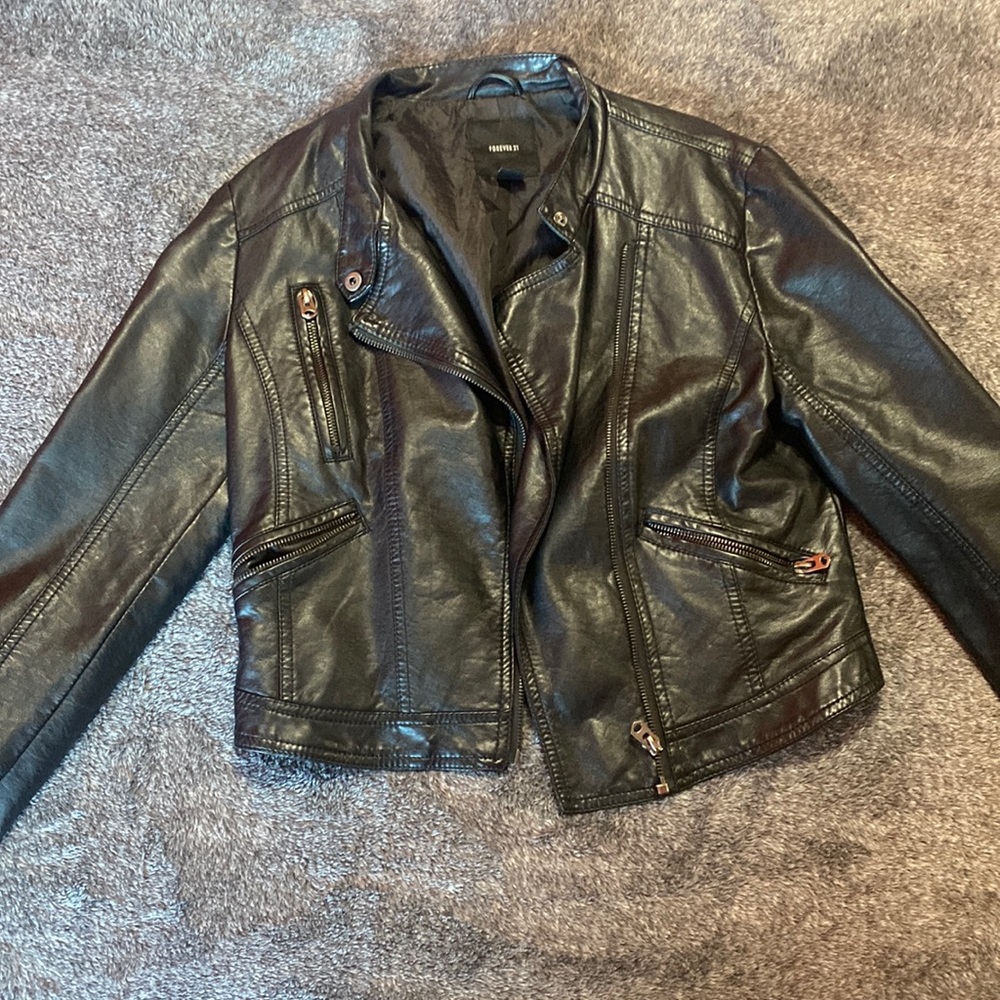 Black leather jacket